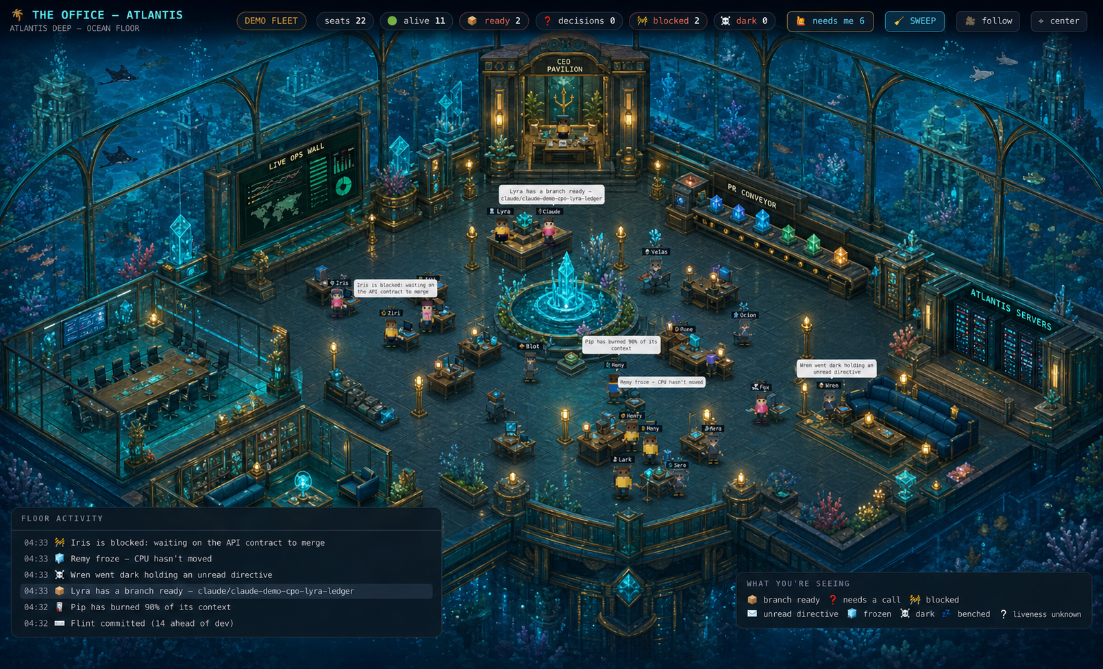 Atlantis Ocean Floor synthetic demo office theme preview