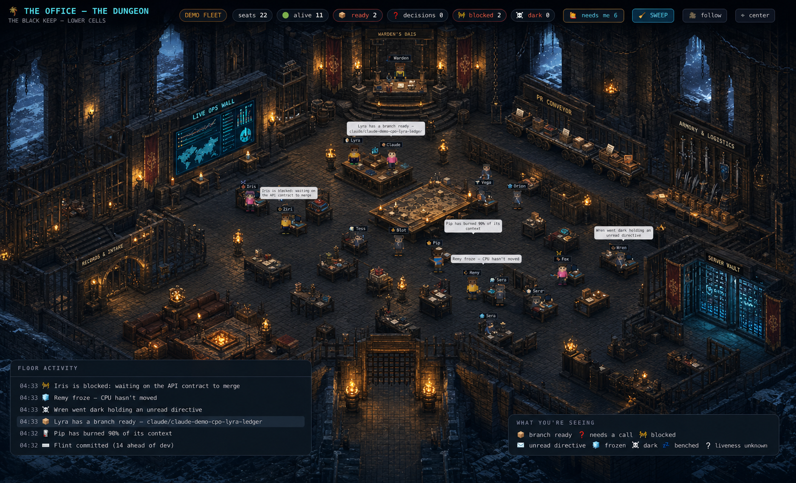 The Dungeon Black Keep synthetic demo office theme preview