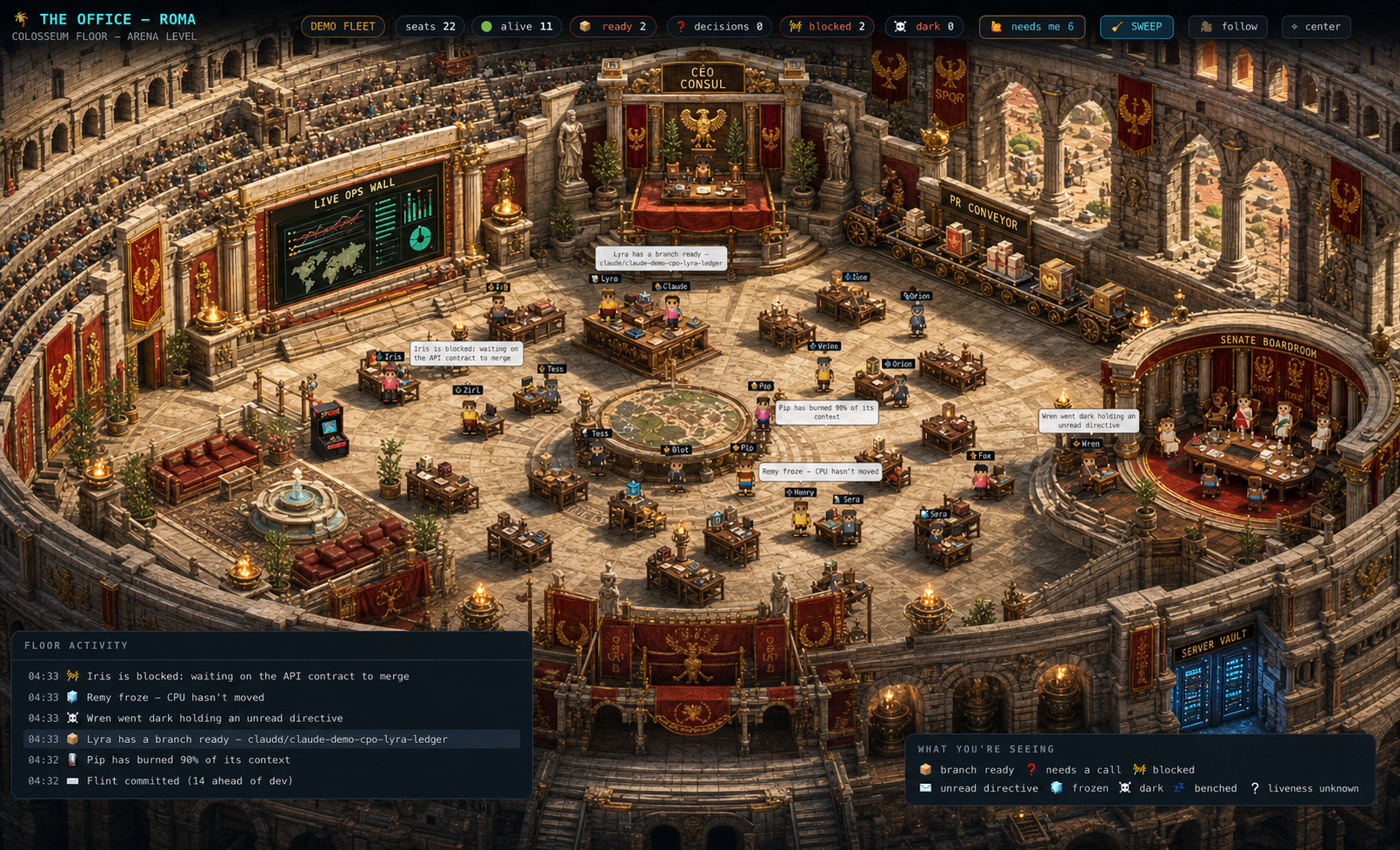 Roma Colosseum synthetic demo office theme preview